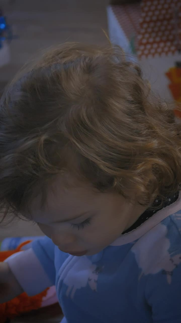 Stock Video Little Girl And Her Father Playing With Toys At Christmas Animated Wallpaper