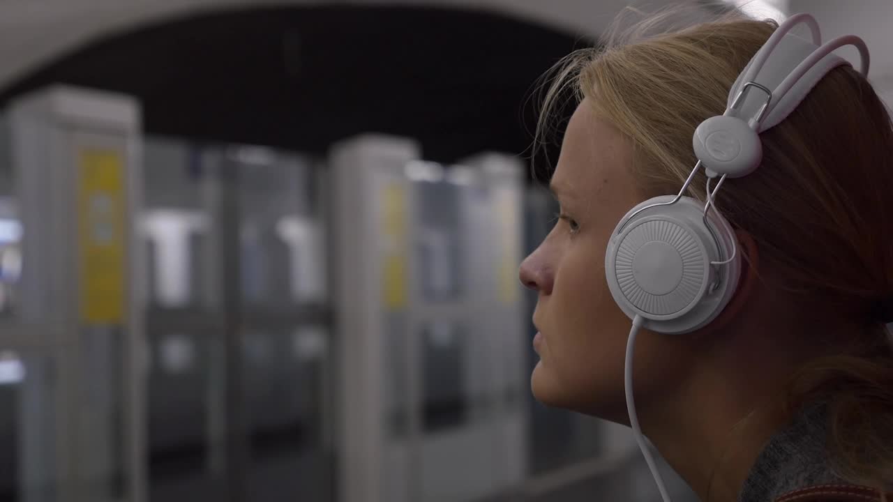 Stock Video Listening To Music While Waiting For A Train Animated Wallpaper