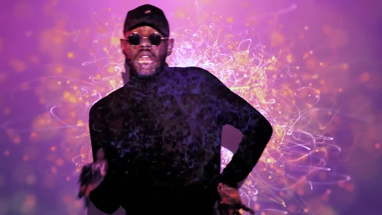 Stock Video Lights Projected Onto Dancing Man Animated Wallpaper