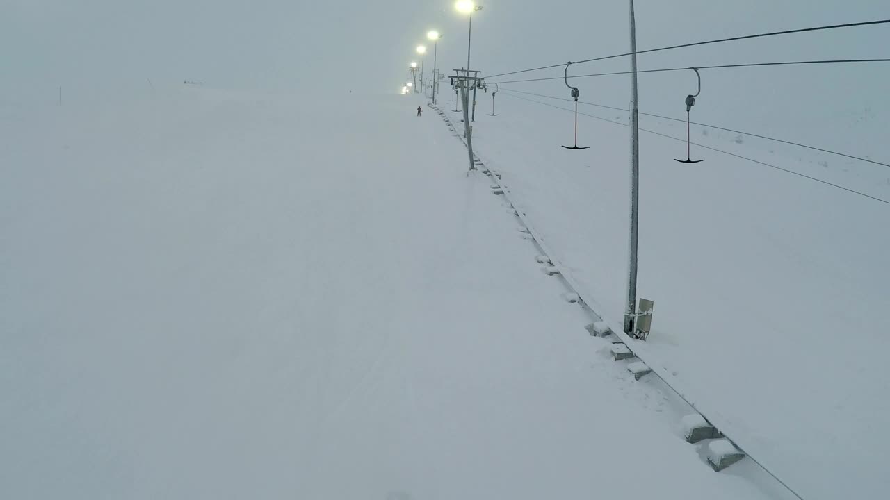 Stock Video Lights Above A Ski Lift Animated Wallpaper