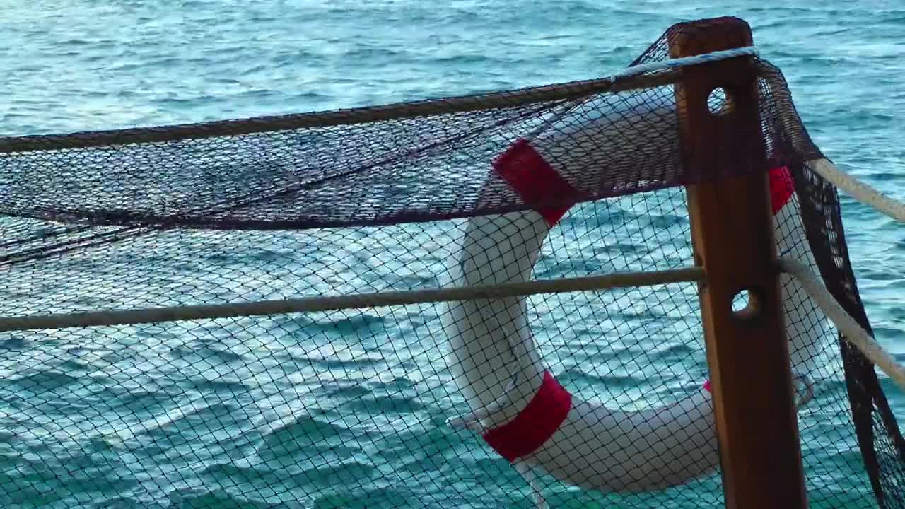 Stock Video Lifebuoy On A Fishing Boat Animated Wallpaper