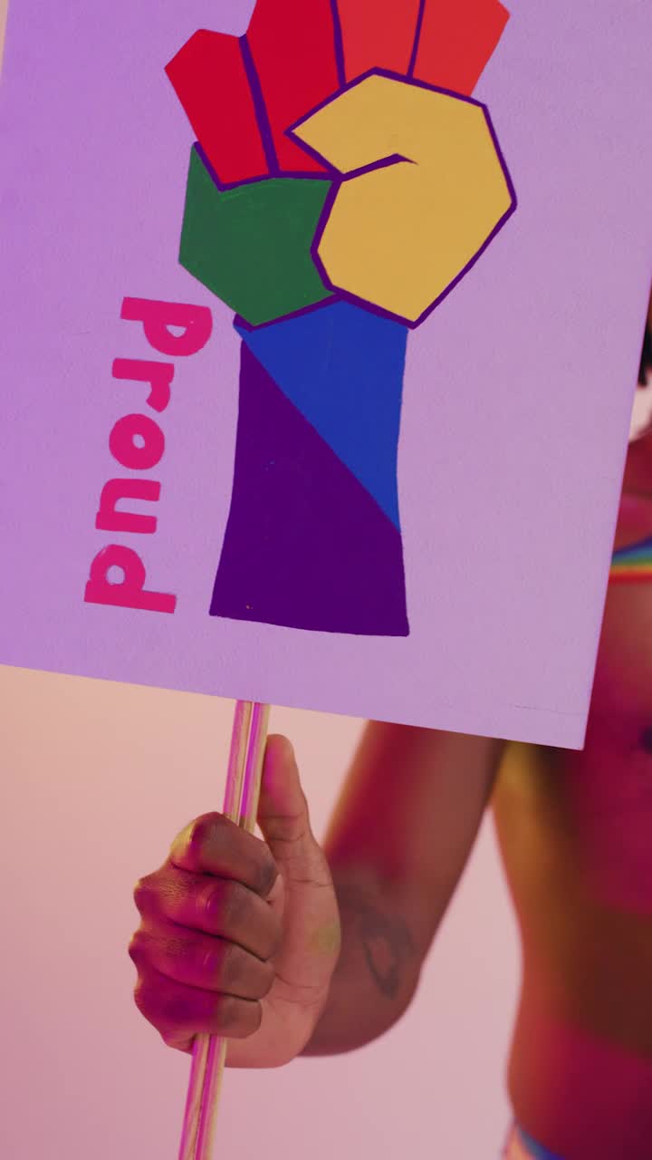 Stock Video Lgbt Man With A Pride Sign Animated Wallpaper