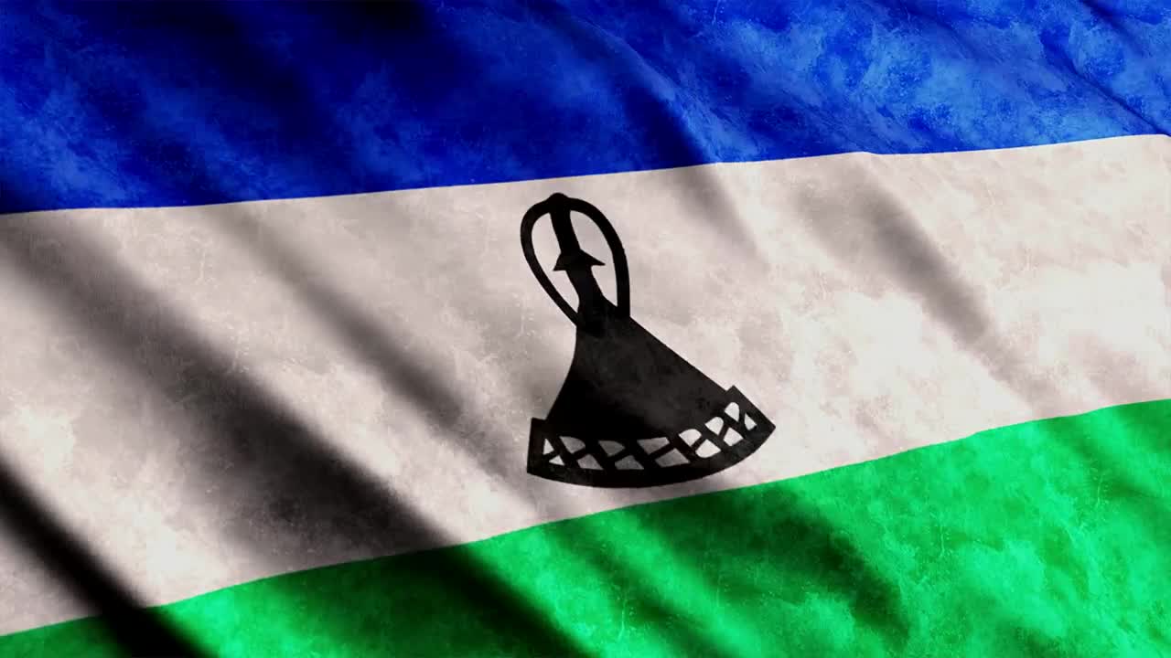 Stock Video Lesotho Flag In D Render Animated Wallpaper