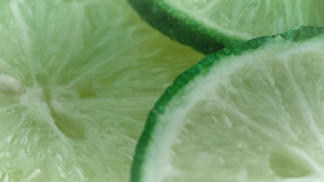 Stock Video Lemon Slices Closeup Shot Animated Wallpaper