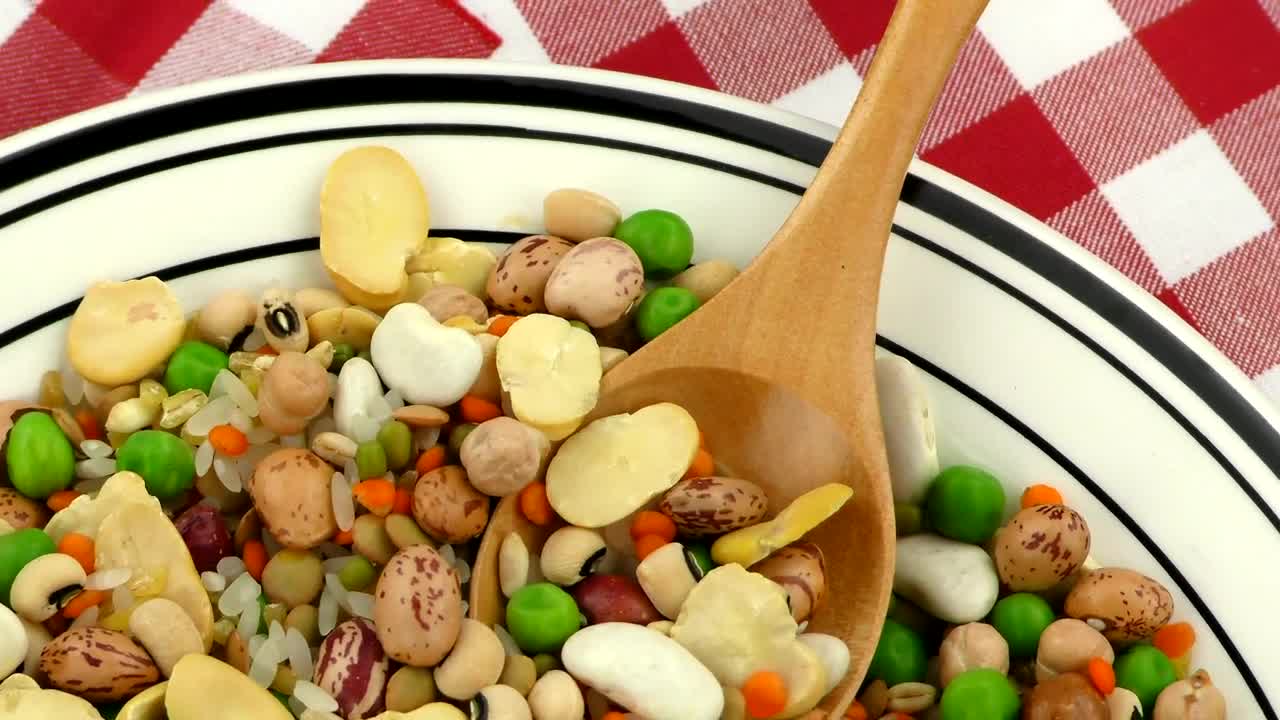 Stock Video Legume Mix Dish Animated Wallpaper