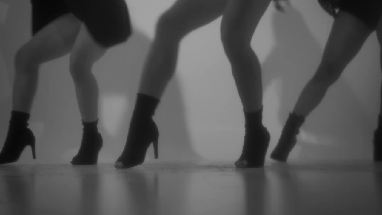 Stock Video Legs Of Three Girls Dancing A Choreography Animated Wallpaper