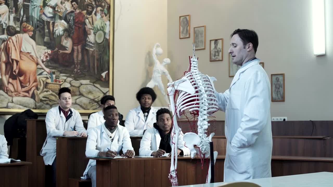 Stock Video Lecture Of Anatomy In The Classroom Animated Wallpaper