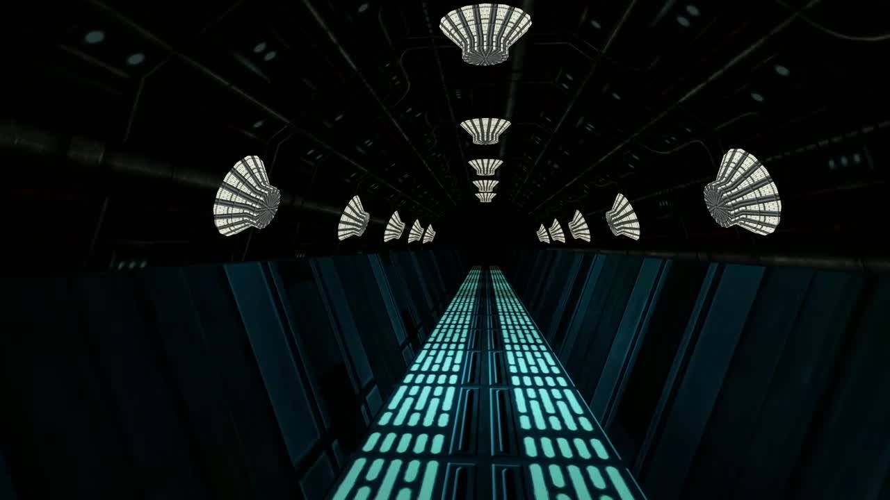 Stock Video Leaving A Spaceship Tunnel D Render Animated Wallpaper