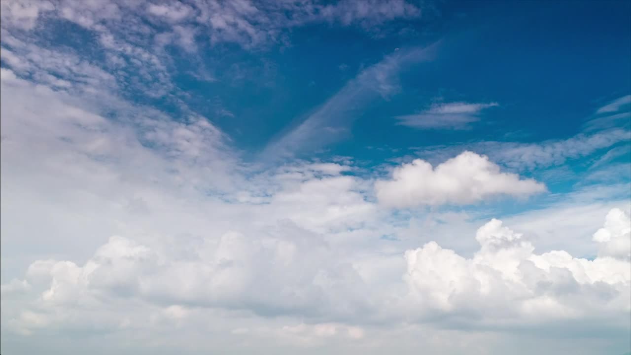 Stock Video Layers Of Fluffy Clouds Against The Blue Sky Animated Wallpaper