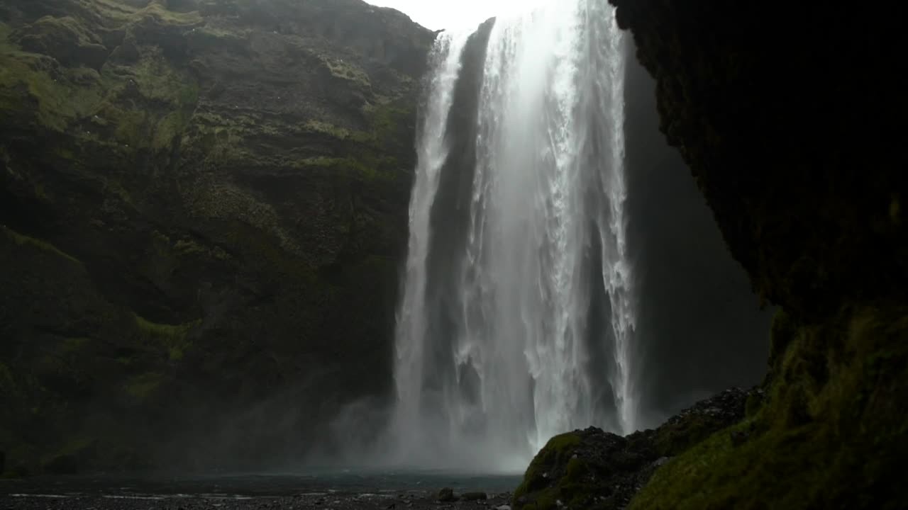 Stock Video Large Waterfall Over Cliffs Animated Wallpaper