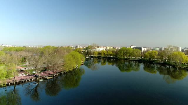 Stock Video Large River Cutting Through A City Smal Animated Wallpaper