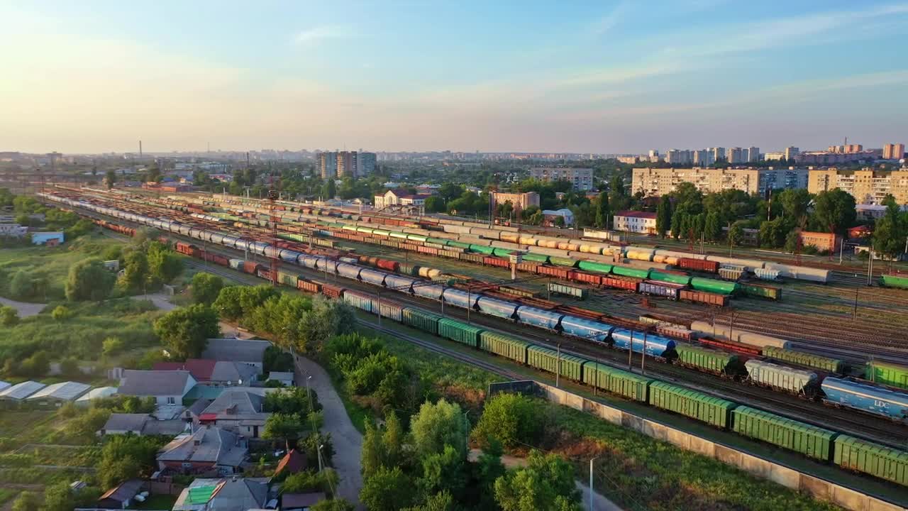 Stock Video Large Railway Station With Carriages Animated Wallpaper