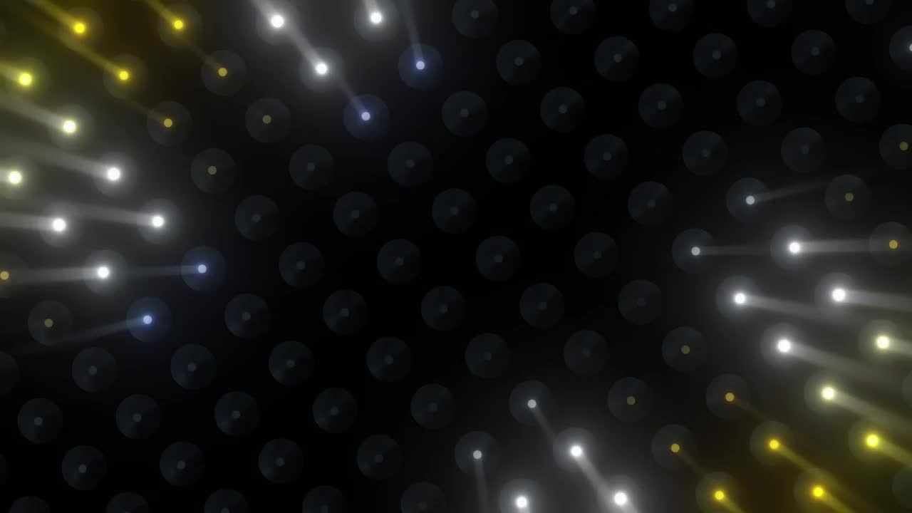 Stock Video Large Curved Screen Showing A Lot Of Yellow Lights Animated Wallpaper