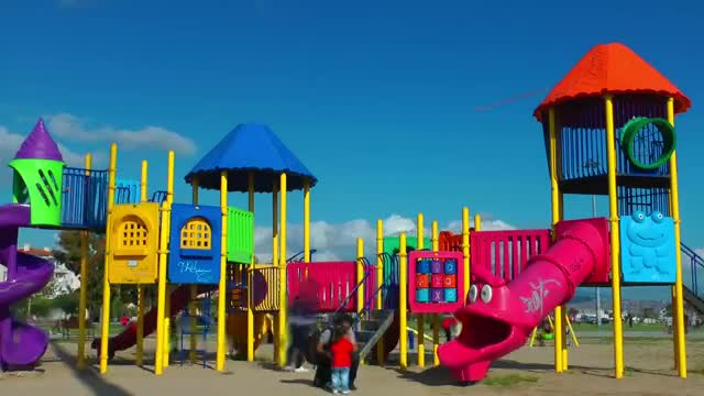 Stock Video Large Children Game With Children Playing Smal Animated Wallpaper