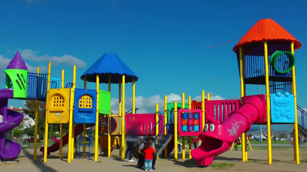 Stock Video Large Children Game With Children Playing Animated Wallpaper