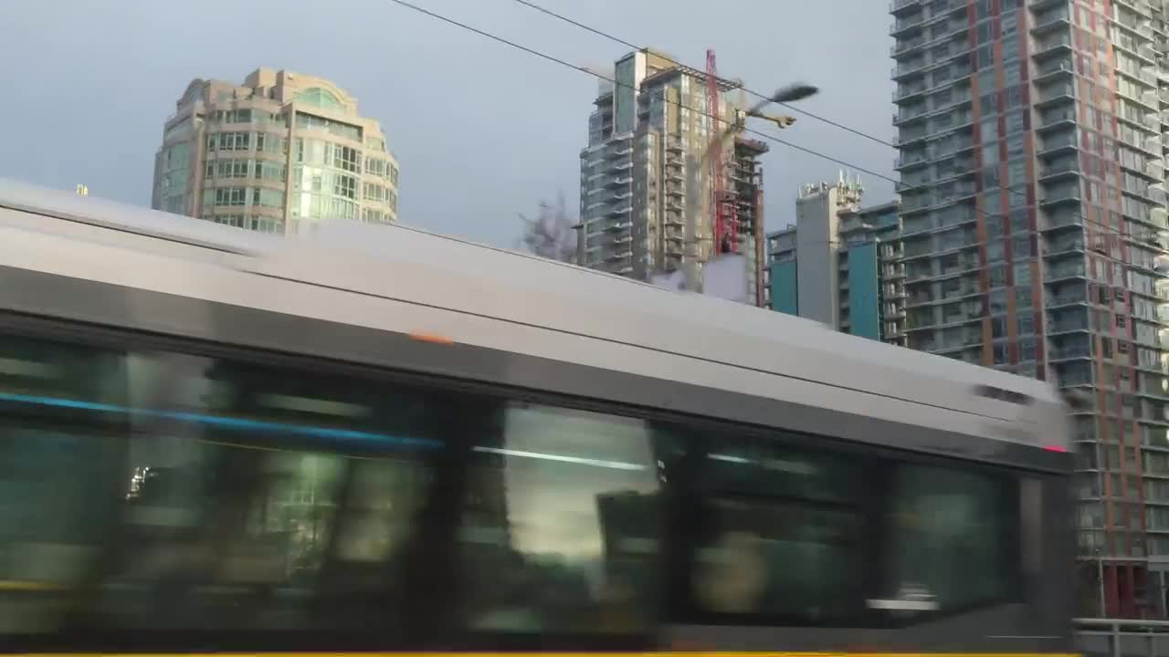 Stock Video Large Buildings From The Window Of A Train Animated Wallpaper