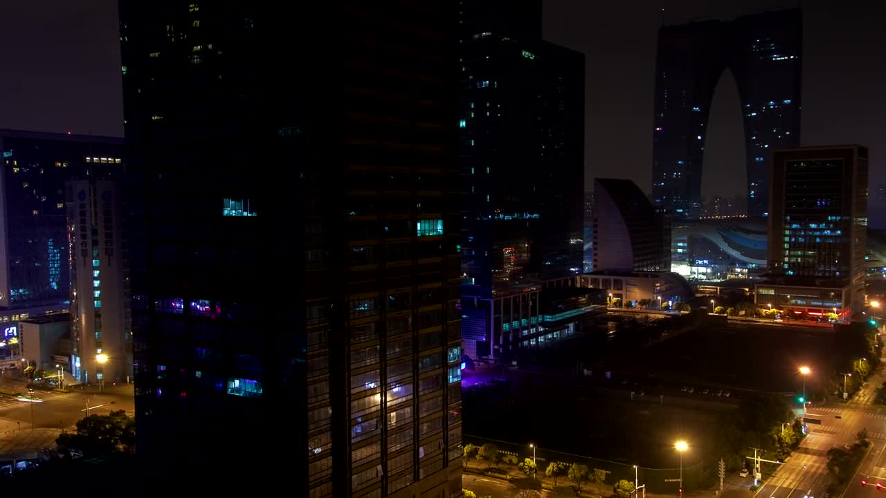 Stock Video Large Buildings City Nightlife Animated Wallpaper
