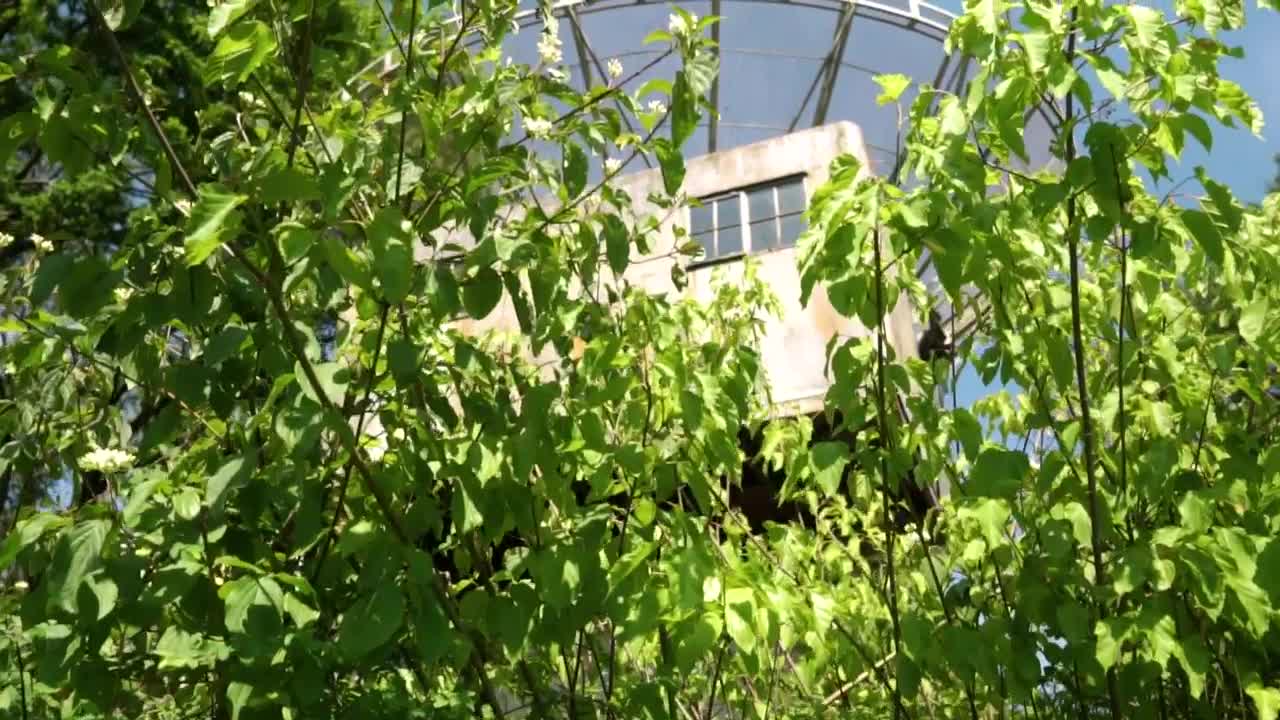 Stock Video Large Abandoned And Dilapidated Antenna Animated Wallpaper