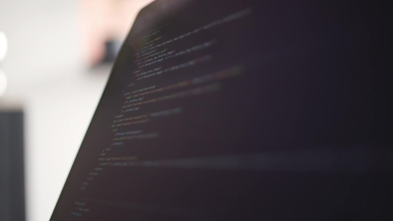 Stock Video Laptop Screen Showing Software Code Animated Wallpaper