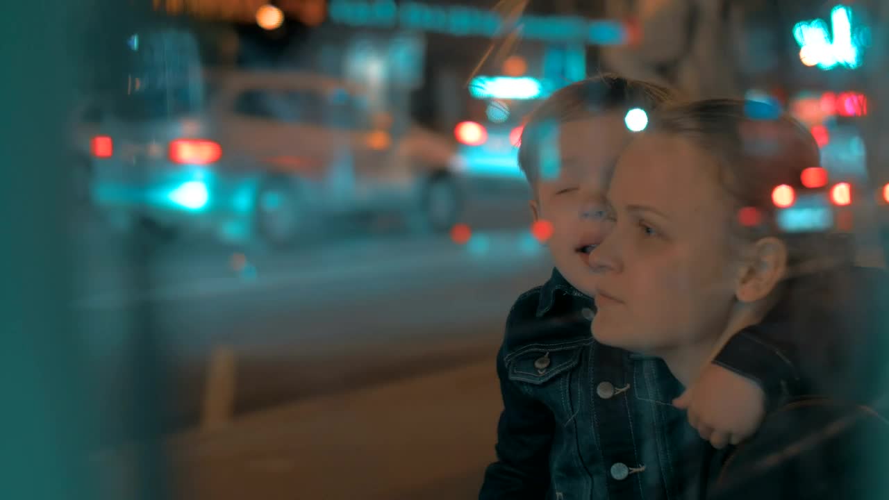 Stock Video Mother And Son Waiting For A Night Bu Animated Wallpaper