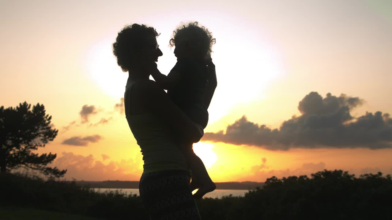 Stock Video Mother And Daughter At Sunse Animated Wallpaper