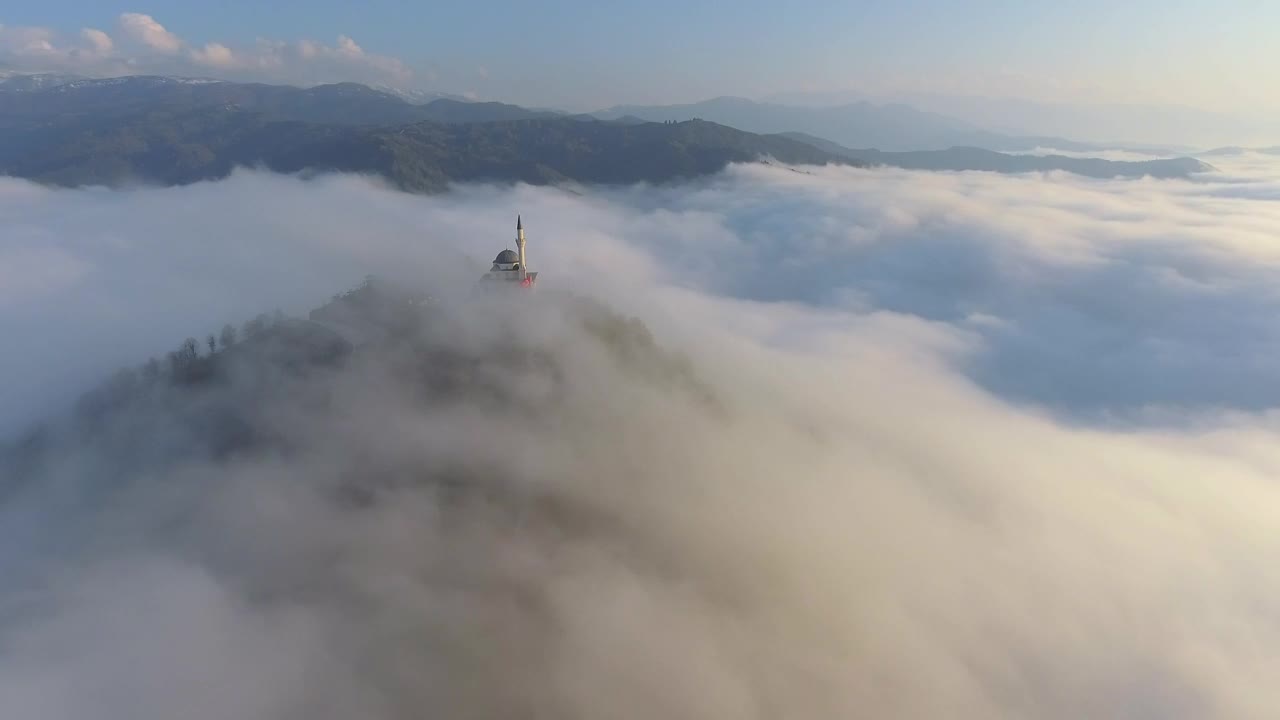Stock Video Mosque On A Mountain In The Morning Mis Animated Wallpaper