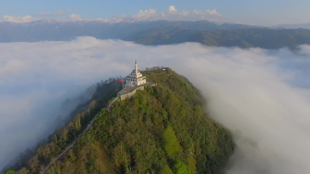 Stock Video Mosque In The Top Of A Cloudy Hil Animated Wallpaper