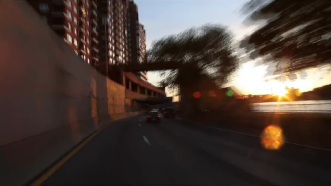 Stock Video Morning Drive Across The Cit Animated Wallpaper