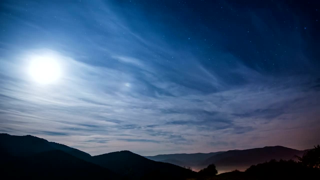 Stock Video Moon Behind A Cloudy Sky At Nigh Animated Wallpaper