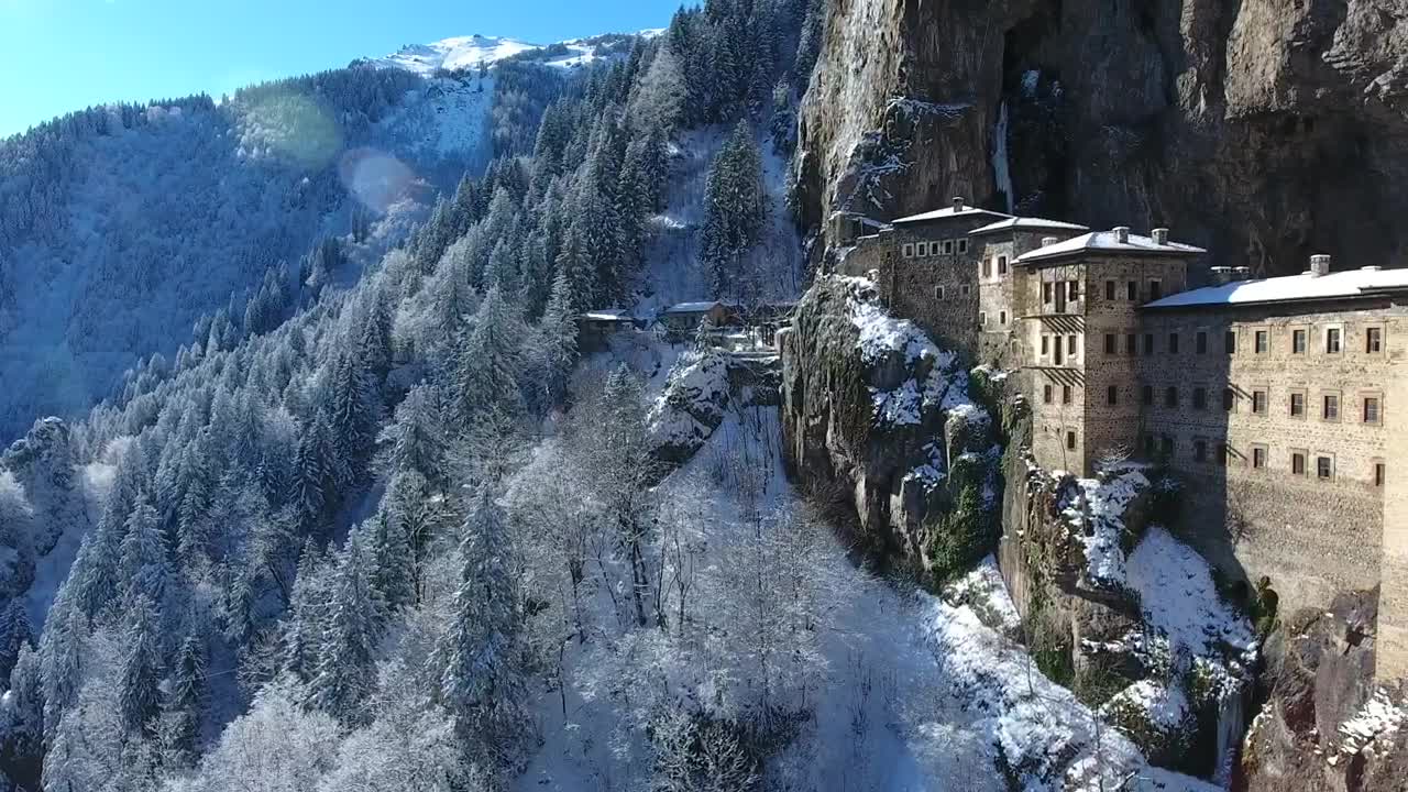 Stock Video Monastery In The Mountain Animated Wallpaper