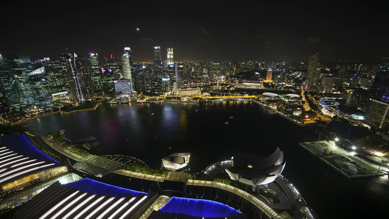 Stock Video Modern City From The Air At Nigh Animated Wallpaper