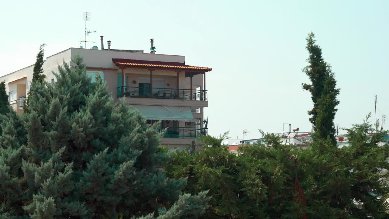 Stock Video Modern Apartment With Tall Hedge Animated Wallpaper