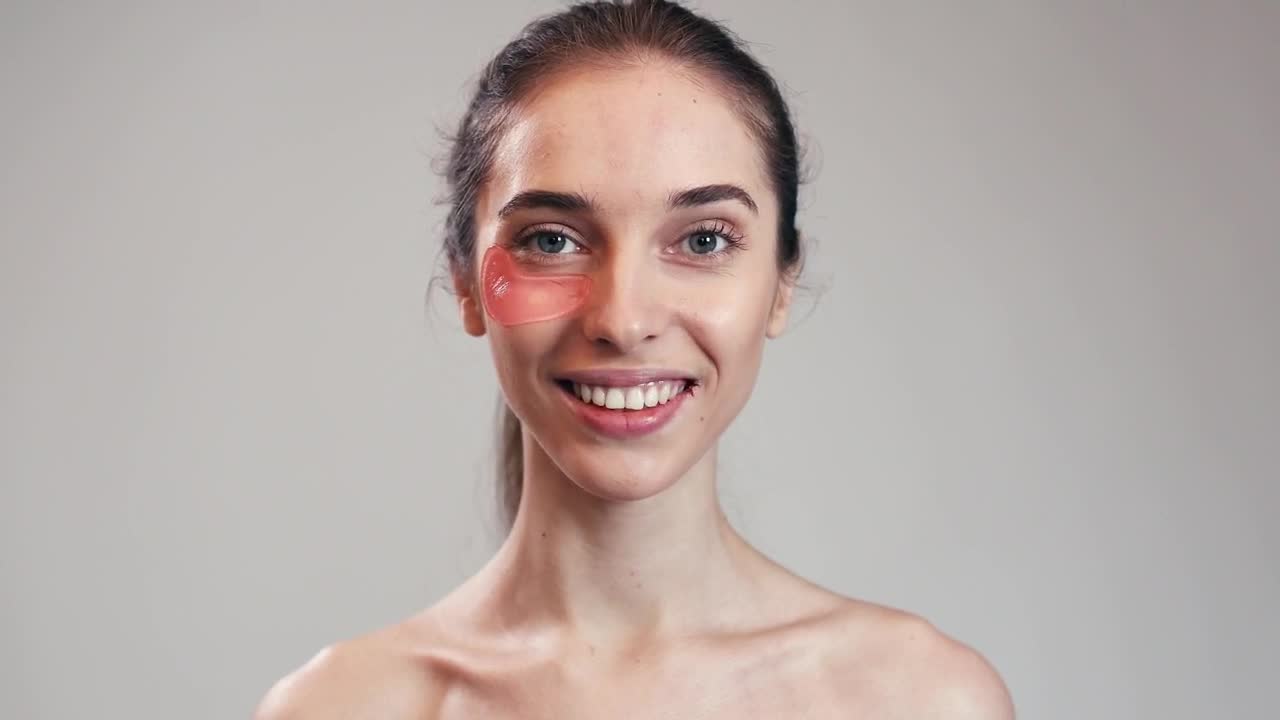 Stock Video Model Putting On Pads For Facial Skin Car Animated Wallpaper