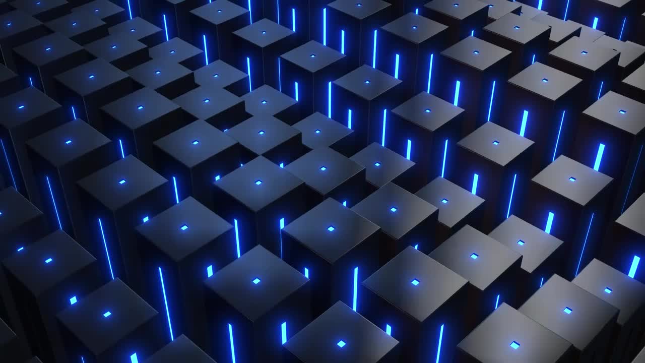 Stock Video Mobile And Illuminated Rectangular Prisms Platfor Animated Wallpaper