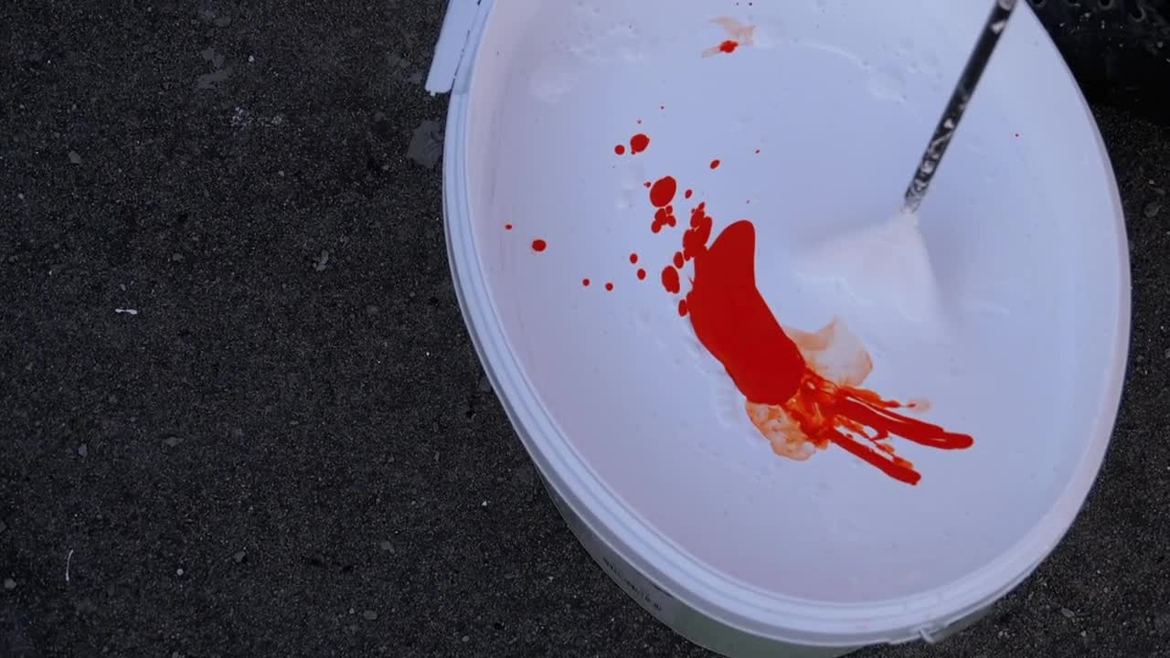 Stock Video Mixing Paint In A Bucke Animated Wallpaper