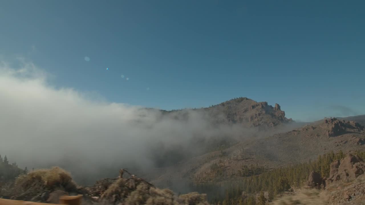 Stock Video Mist Falling Over A Mountai Animated Wallpaper