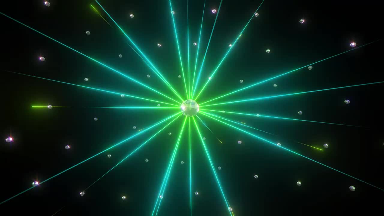 Stock Video Mirrored Sphere Shooting Rays Of Colored Ligh Animated Wallpaper