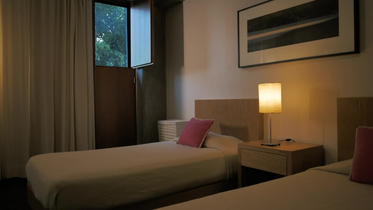 Stock Video Minimalist Room With A Couple Of Bed Animated Wallpaper