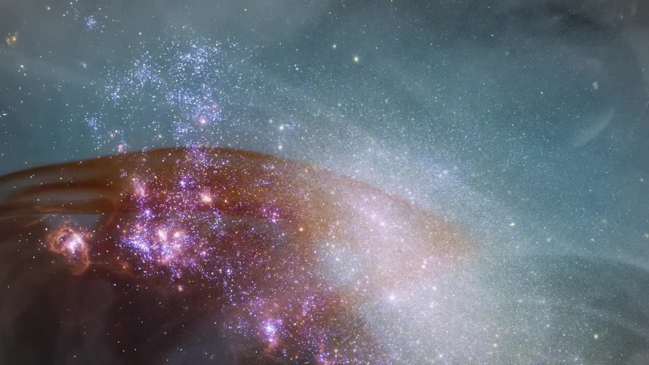 Stock Video Milky Way With Liquid Abstract Video Superimpose Animated Wallpaper