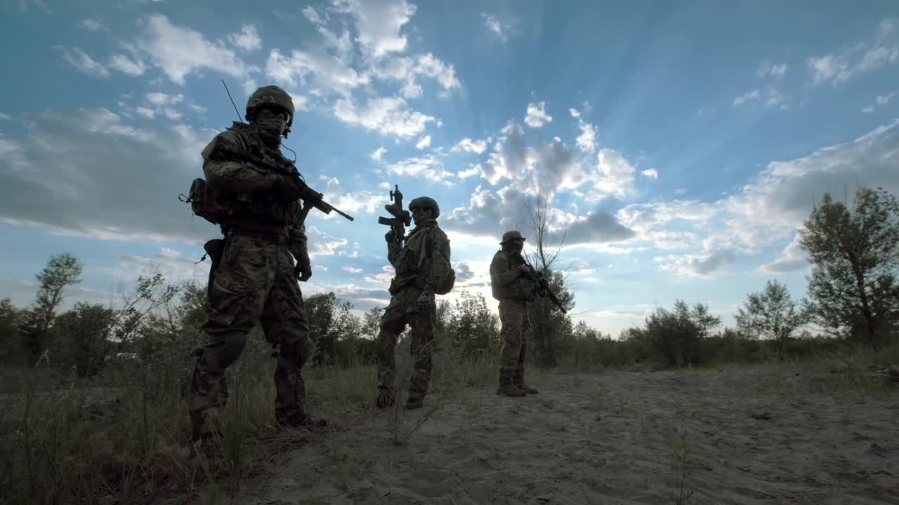 Stock Video Military Troop Posing Outdoor Animated Wallpaper