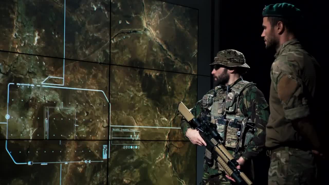 Stock Video Military Men Watching Rocket Launch In The Scree Animated Wallpaper