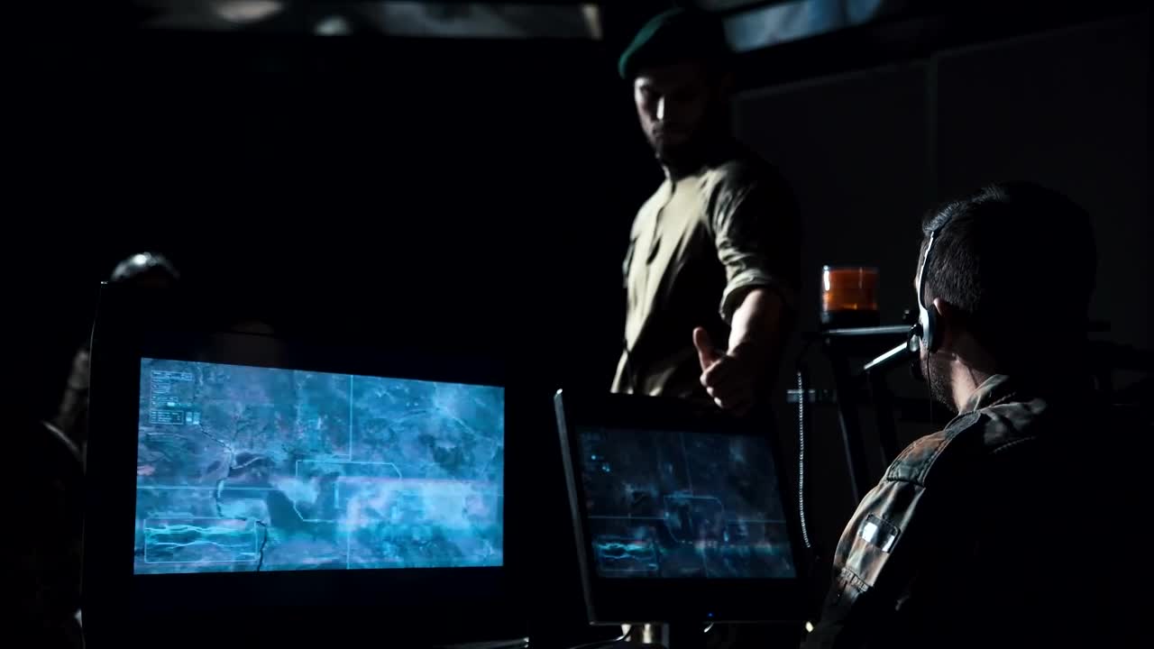 Stock Video Military Men Launching Missile Animated Wallpaper