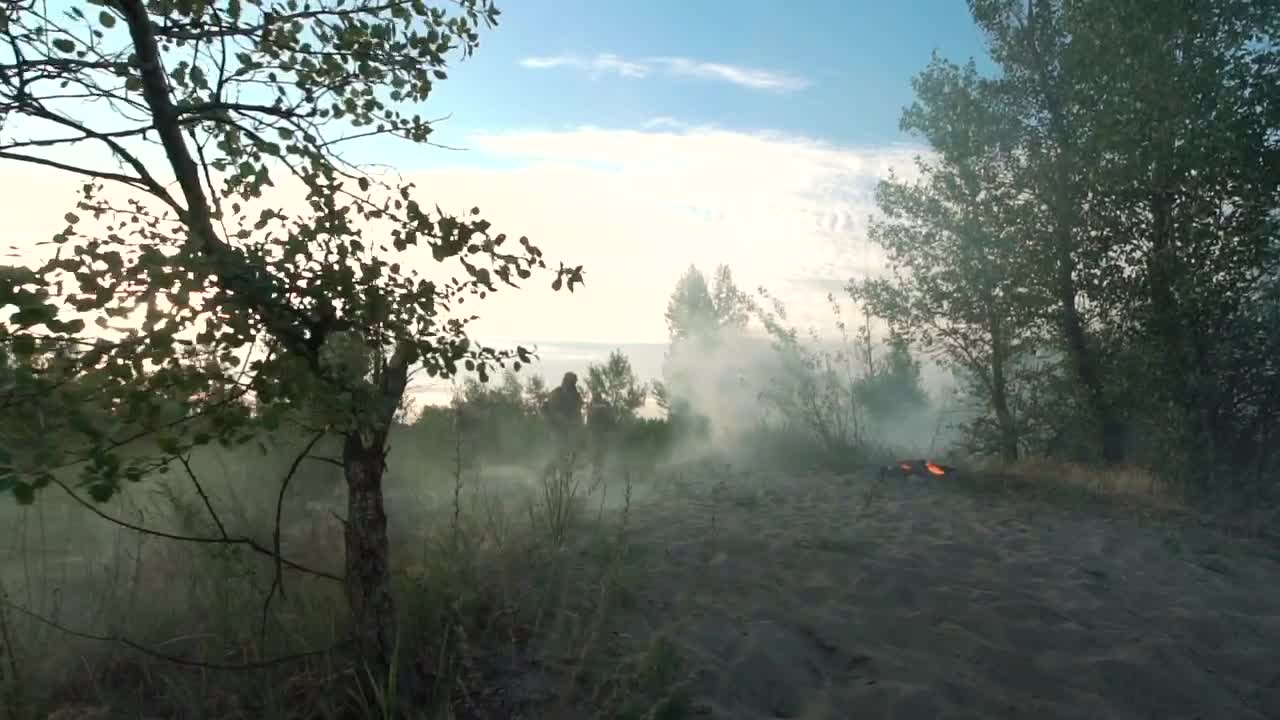 Stock Video Military Men Covering Ground In The Battlefiel Animated Wallpaper