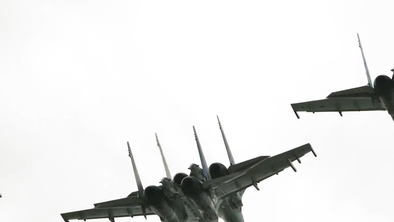 Stock Video Military Jets Squadron Flying In The Cloudy Sk Animated Wallpaper