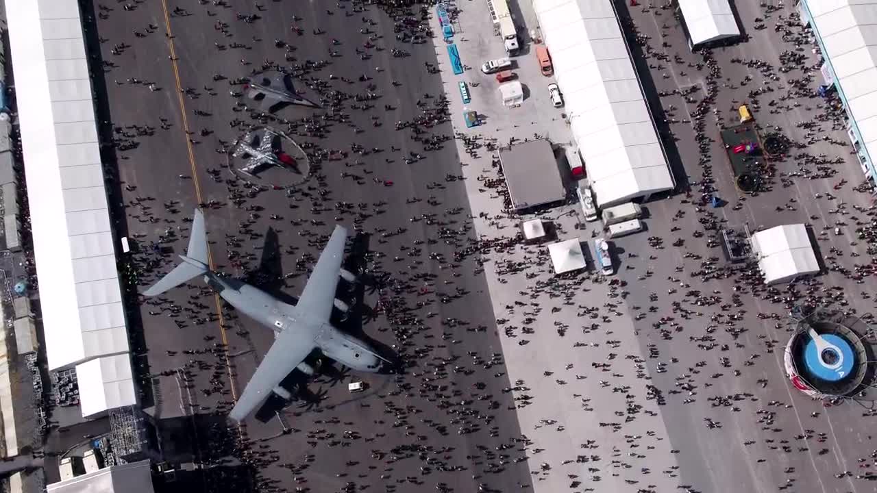 Stock Video Military Aircraft At An Aviation Displa Animated Wallpaper