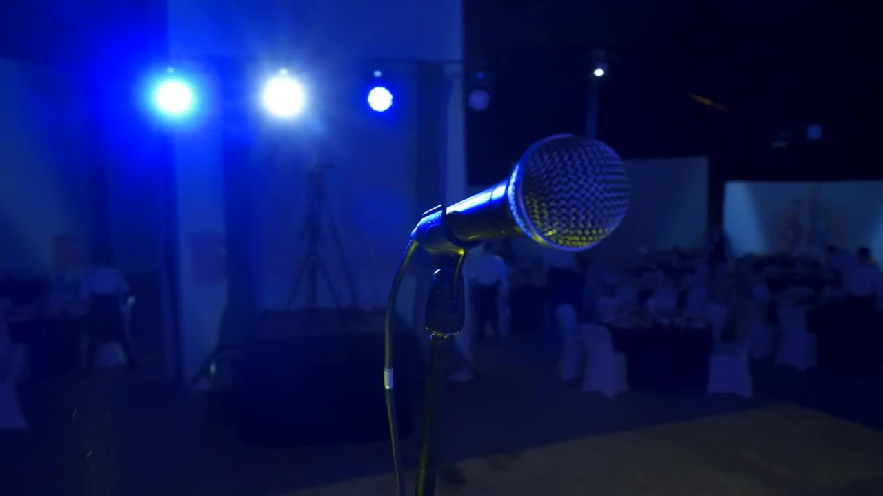 Stock Video Microphone In A Party Hal Animated Wallpaper