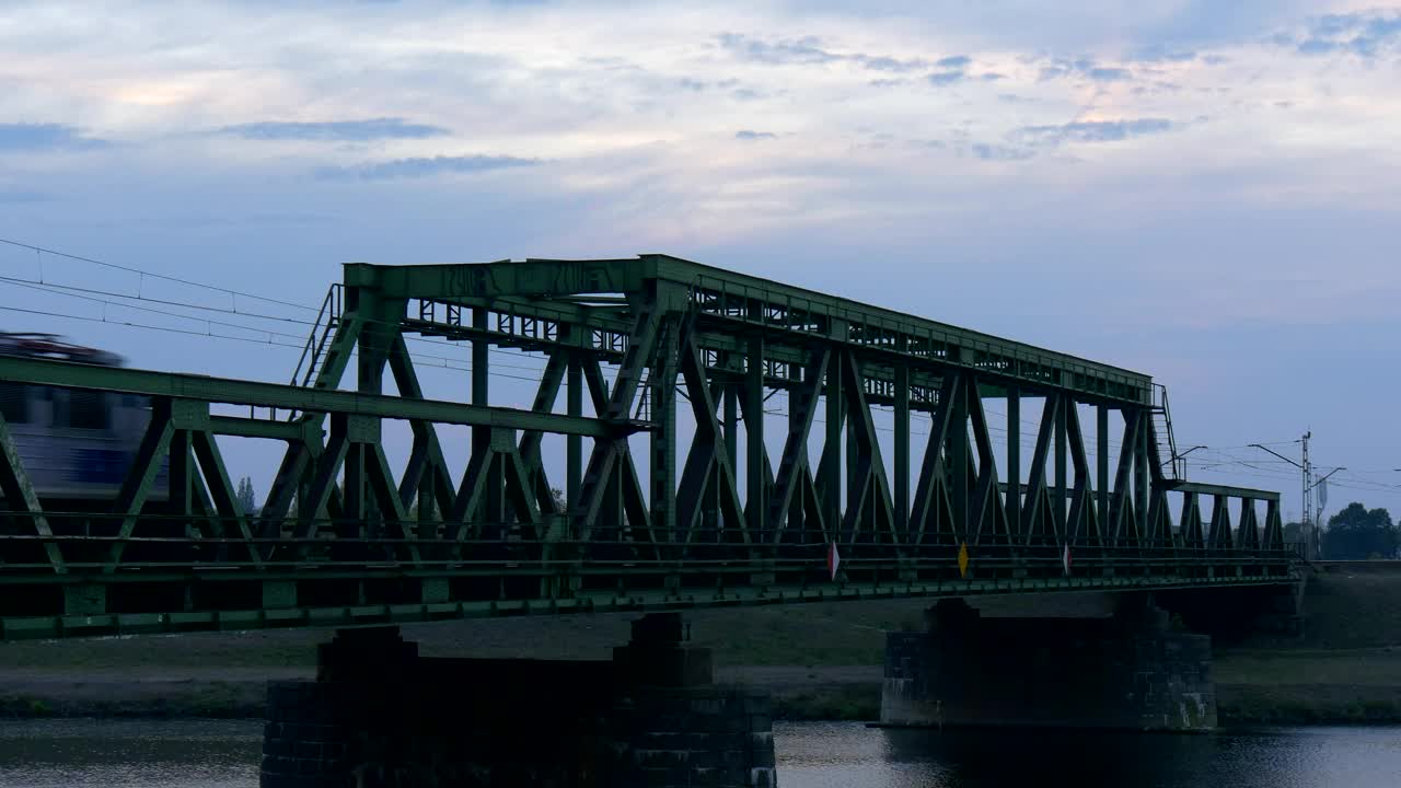 Stock Video Metro Crossing An Iron Bridg Animated Wallpaper