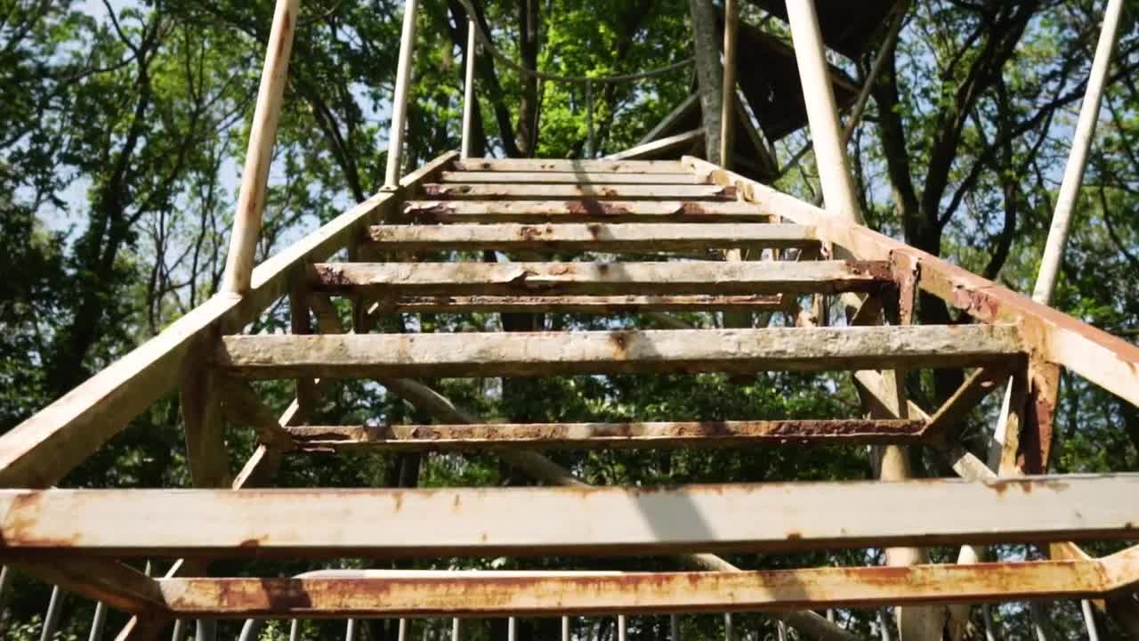 Stock Video Metal Stairs Damaged By Rus Animated Wallpaper