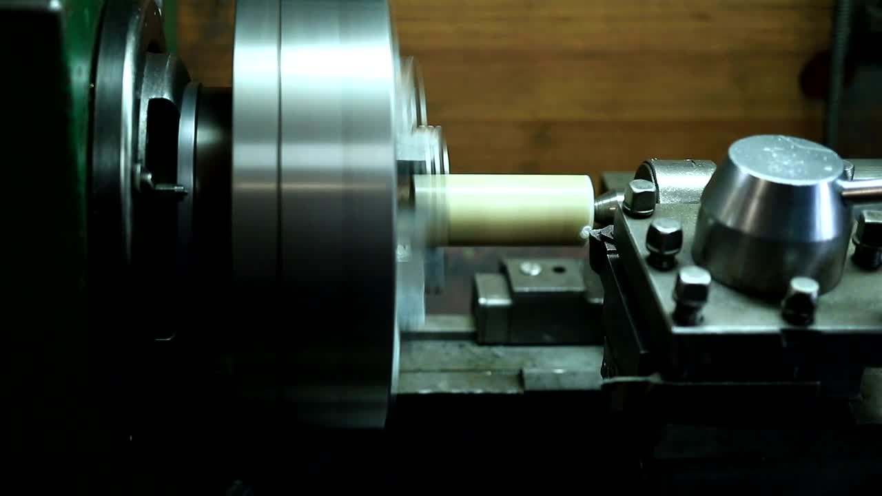 Stock Video Metal Lathe Spinning Quickl Animated Wallpaper
