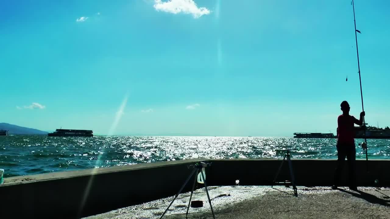 Stock Video Men Practicing Their Hobby Fishin Animated Wallpaper